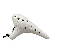 Ocarina professionale Ocarina Contralto A 12 Fori Chiave In Do Crackle Dipinta A Mano Smalto Estesa Per Principianti E Professionisti(White cracks)