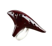 ocarina professionale Ocarina in ceramica 12 fori chiave Alto C Ocarina AC Ocarina professionale del tempo con accessori(Color:Red)