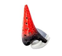 Ocarina Professionale Ocarina in Ceramica a 12 Fori Alto C AC Rosso Blu Dolomite Ocarina Professionale(Color:Red)