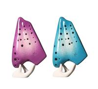 ocarina professionale Ocarina in ceramica a 3 tubi AC sfumato viola blu Ocarina flauto musicale tasto C alto(Color:2)