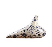 ocarina professionale Ocarina in porcellana bianca e blu a 12 fori Ocarina del tempo in ceramica contralto AF Strumento professionale per flauto cinese