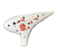 Ocarina professionale Ocarina Tenore A 12 Fori In Do Dipinta A Mano Prugna Rossa