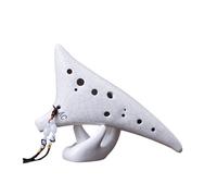 ocarina professionale Popolare modello in ceramica affumicata con migliore qualità del suono ocarina a 12 fori per principianti chiave di Do contralto(Color:White)