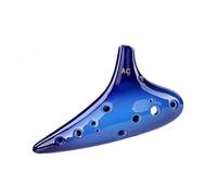 ocarina professionale Strumento musicale affumicato dipinto a mano a 12 fori sfumato blu alto AC + ocarina