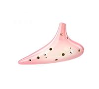 ocarina professionale Strumento musicale dipinto a mano affumicato con prestazioni professionali a 12 fori sfumato rosa SC + ocarina