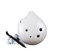 ocarina professionale Suono crepitio bianco profondo e profondo Ocarina AF a 6 fori chiave contralto F strumento musicale etnico per principianti