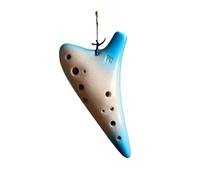 ocarina professionale Tutorial sulla produzione di ceramica in chiave di Do contralto a 12 fori per ocarina in stile blu sfumato per principianti