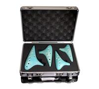 ocarina Set di ocarina verde incrinata da quattro pezzi Set di quattro pezzi di ocarina a 12 fori dipinta a mano con crepe bruciate