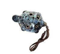 Ocarina Simpatica Piccola Ocarina A Forma Di Tartaruga Design Unico A 6 Fori Artigianato Dipinto Aspetto Fatto A Mano(Kiln changed blue)