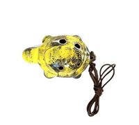 Ocarina Simpatica Piccola Ocarina A Forma Di Tartaruga Design Unico A 6 Fori Artigianato Dipinto Aspetto Fatto A Mano(Yellow)