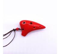 Ocarina Soprano C in ceramica con sei fori per una pratica mirata sull'abbinamento del tono e sull'articolazione (rosso)