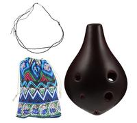 Ocarina Strumento Hole Musica C Alto Principianti Mini foglio regalo di compleanno in ceramica blu Ocarina introduttiva (Color : Coffee Short)