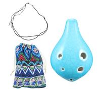 Ocarina Strumento Hole Musica C Alto Principianti Mini foglio regalo di compleanno in ceramica blu Ocarina introduttiva (Color : Blue Long)