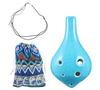 Ocarina Strumento Hole Musica C Alto Principianti Mini foglio regalo di compleanno in ceramica blu Ocarina introduttiva (Color : Blue Short)