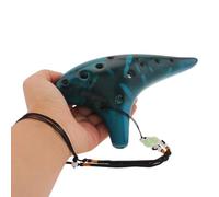 Ocarina Strumento In Ceramica Affumicata Contralto A 12 Fori In Do Maggiore Con Tracolla E Custodia Per Il Trasporto(F)