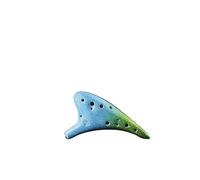ocarina Strumento in stile cielo stellato Ocarina Alto C in ceramica multicolore a 12 fori con custodia protettiva per spartiti (Color : 2)