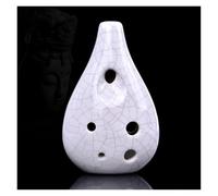 Ocarina Strumento Musicale Ocarina AC A 6 Fori Per Insegnare Ai Principianti Di Prestazioni Professionali Ocarina Con Apertura Frontale(White)