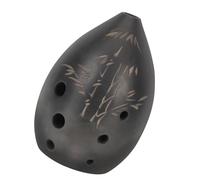 Ocarina tradizionale a 8 fori in ceramica nera realizzata in argilla nera strumento melodioso a fiato regalo per gli appassionati della cultura strumento musicale tradizionale cinese