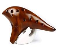 Ocarine 12 fori Ocarina Marrone Alto C Key Ocarina 12 fori Brucia strumento musicale classico Lucido smalto brillante Ocarina a fiato Decorazioni per la casa