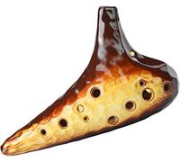 Ocarine I principianti a 12 buche si esercitano a suonare l'ocarina smaltata incrinata, strumenti a fiato in argilla a forma di sottomarino creativi, regali for gli amanti della musica(Antique color,A