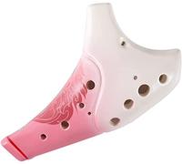 Ocarine I principianti praticano l'ocarina contralto a 12 buche, strumento a fiato sottomarino sfumato creativo in stile cinese, regalo unico(Pink)