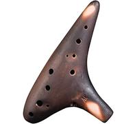 Ocarine I principianti praticano l'ocarina in argilla contralto a 12 buche, strumento for flauto sottomarino affumicato naturale, un regalo unico, borsa di stoffa + cordino + materiale didattico