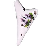 Ocarine Mini Ocarina in argilla Super High Tone F (SSF) a 6 fori, strumento musicale a forma di sottomarino con motivo floreale dipinto a mano creativo, regali for ragazzi/ragazze(C)