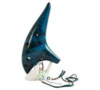 Ocarine Ocarina 12 fori Ocarina in ceramica affumicata unica, intagliata a mano, forma aggraziata, Ocarina in ceramica for imparare i principianti Raccoglie (Color : Blue)