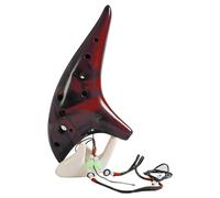 Ocarine Ocarina 12 fori Ocarina in ceramica affumicata unica, intagliata a mano, forma aggraziata, Ocarina in ceramica for imparare i principianti Raccoglie (Color : Red)