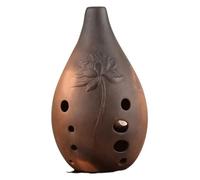 Ocarine Ocarina a 10 fori in stile cinese floreale intagliato a mano strumento for performance di Ocarina da palco vintage for gli amanti della musica Decorazioni per la casa