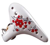 Ocarine Ocarina a 12 fori Moda creativa Piccolo fiore blu Tono medio Ocarina Tono C Principiante Studente adulto che suona uno strumento musicale Gente