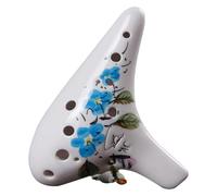 Ocarine Ocarina a 12 fori Moda creativa Piccolo fiore blu Tono medio Ocarina Tono C Principiante Studente adulto che suona uno strumento musicale Gente