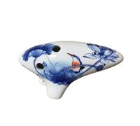 Ocarine Ocarina a 6 fori in porcellana di tono medio Ac blu e bianco for studenti principianti for suonare un comodo strumento musicale Gente
