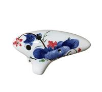 Ocarine Ocarina a 6 fori in porcellana di tono medio Ac blu e bianco for studenti principianti for suonare un comodo strumento musicale Classico