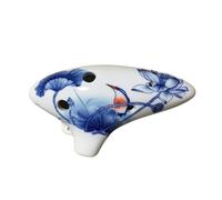 Ocarine Ocarina a 6 fori in porcellana di tono medio Ac blu e bianco for studenti principianti for suonare un comodo strumento musicale Gente