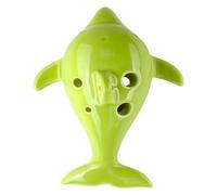 Ocarine Ocarina AC a tono medio a 6 fori dipinta con aspetto creativo del delfino Ocarina for strumento musicale professionale entry-level for bambini Classico(Green)