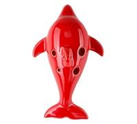 Ocarine Ocarina AC a tono medio a 6 fori dipinta con aspetto creativo del delfino Ocarina for strumento musicale professionale entry-level for bambini Decorazioni per la casa(Red)