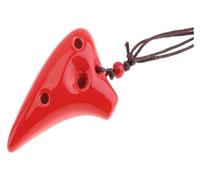 Ocarine Ocarina Ceramica 6 Fori Mini Ocarina Alto Tono C Ocarina Strumento Flauto in Ceramica Ocarina Fatta a Mano Regalo Creativo Classico(Red)