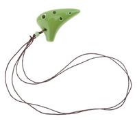 Ocarine Ocarina Ceramica 6 Fori Mini Ocarina Alto Tono C Ocarina Strumento Flauto in Ceramica Ocarina Fatta a Mano Regalo Creativo Classico(Green)