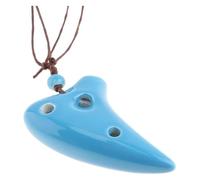 Ocarine Ocarina Ceramica Alto C Ocarina intagliata a mano Strumento a 6 fori Flauto fumante Ocarina for imparare i principianti Classico (Color : Blue)