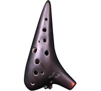 Ocarine Ocarina in argilla affumicata G (SG) a 12 buche, strumento a fiato in stile sottomarino creativo retrò, piccolo e facile da trasportare, cordino + materiale didattico