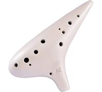Ocarine Ocarina in argilla smerigliata a 12 fori Alto C (AC), gli adulti suonano professionalmente strumenti a forma di sottomarino, regalo artistico squisito(Beige)