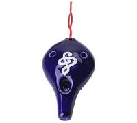 Ocarine Ocarina in ceramica a 6 fori Ocarina Flauto Alto C Strumento musicale Cordino for cintura Ocarina intagliato a mano Bellissimo Classico(Blue)