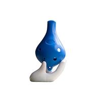 Ocarine Ocarina In Plastica ABS, Materiale Ecologico, Sei Fori, Tasto C Contralto, Chiave AC, Bocca Piatta, Ocarina In Resina (Color : Blue)