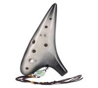 Ocarine Ocarina nera sfumata con crepa di ghiaccio a 12 fori di tono medio con cordino for regalo di compleanno di Ocarina for adulti professionista Gente