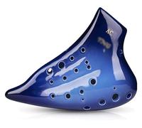 Ocarine Ocarina Ocarina a doppio tubo a tre tubi Mid-Tone C adatta for principianti Strumento musicale Ocarina for studenti adulti entry-level Gente(Blue)