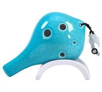 Ocarine Ocarina professionale in ceramica AC a 6 fori che suona uno strumento musicale for principianti Ocarina professionale for adulti Raccoglie (Color : Cyan, Size : 11.8 * 6.8cm)