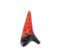Ocarine Strumenti Musicali Professionali Per Musica Ocarina In Ceramica A 12 Fori, Tono C Alto, AC Rosso Blu Dolomite (Color : 02)