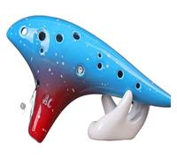 Ocarine Strumento musicale Ocarina popolare tradizionale a 12 fori Ocarina Alto C Key Adatto for adulti principianti for suonare l'Ocarina Classico(Blue)