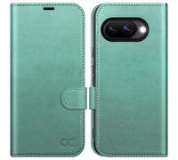 OCASE Cover per Google Pixle 10A, Cover in Pelle PU con Tasche per Carte, Blocco RFID, Supporto Integrato e Protezione Antishock Custodia Portafoglio per Google Pixle 10a (6,3 Pollici) - Verde
